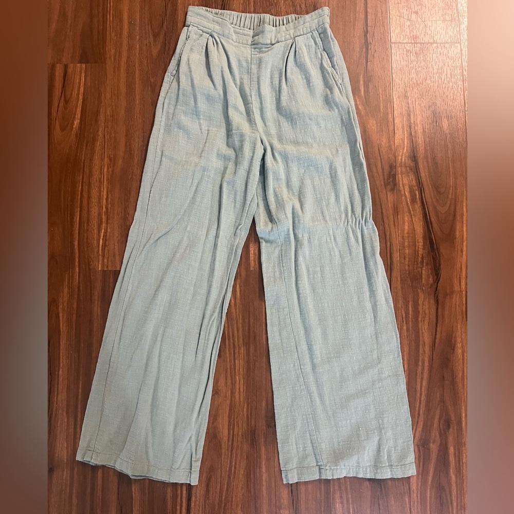 Sage Green 100% Cotton Pull on Pants